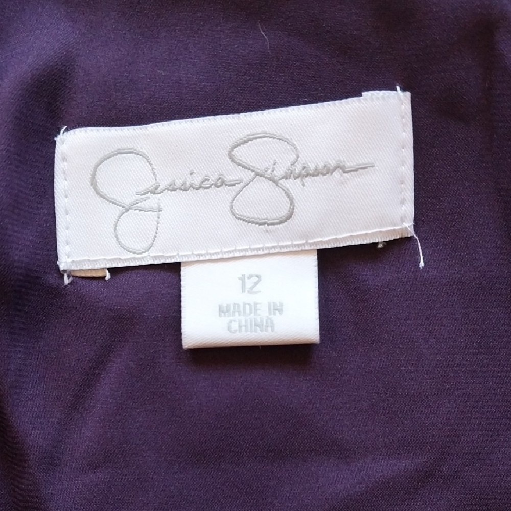 Jessica Simpson Purple Asymmetrical Ruched Cocktail Dress - Picture 4 of 7